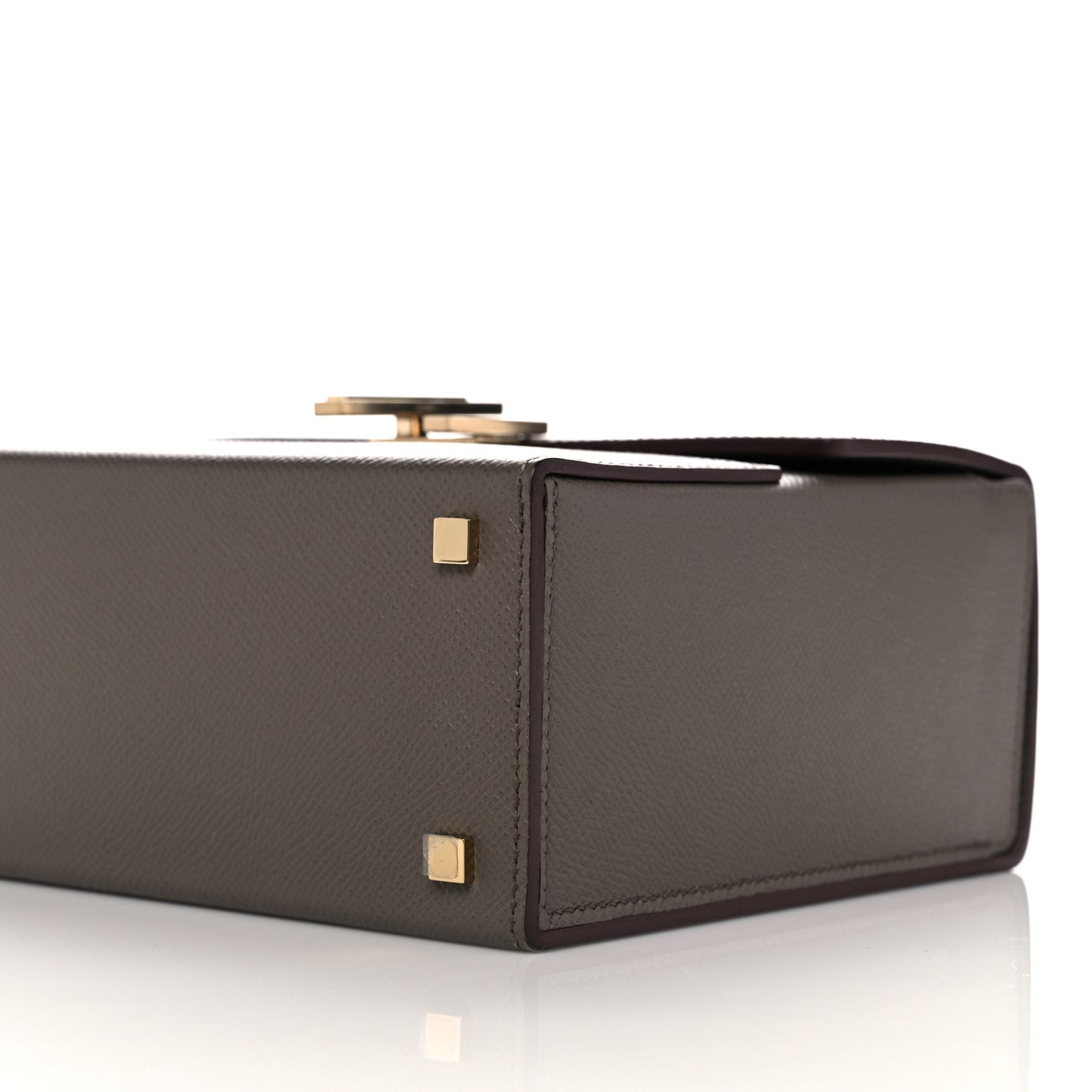 Epsom Cinhetic Boxy Top Handle Bag Etain