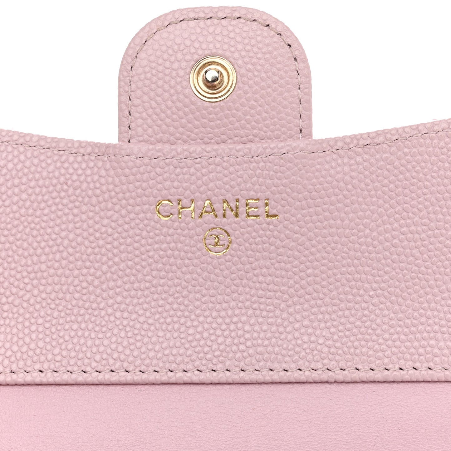 Caviar Quilted Compact Flap Wallet Light Pink
