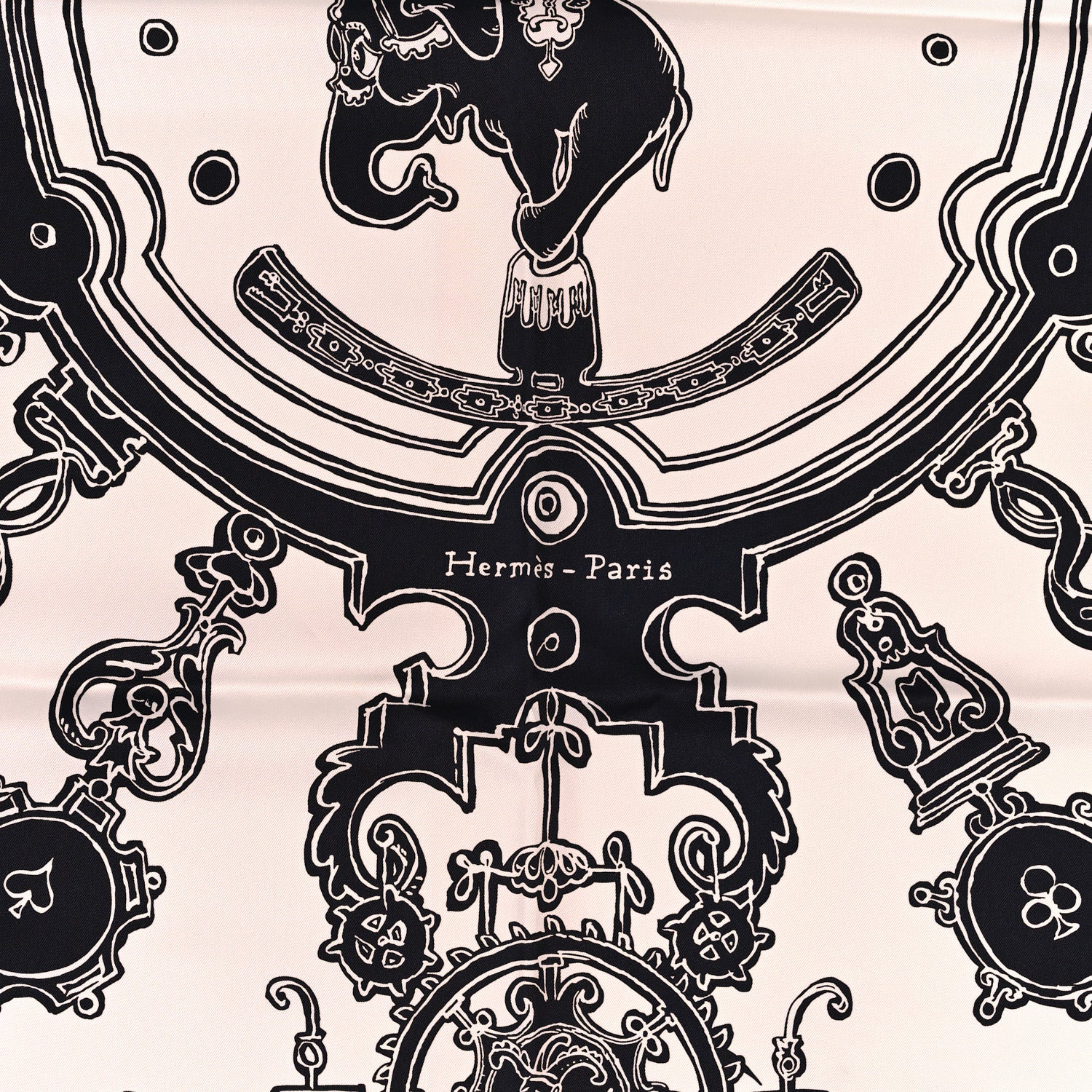 Hermes Silk Serio Ludere Scarf 90 White Black 2 of 4
