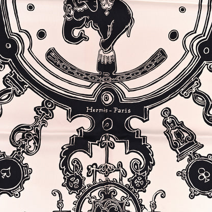 Hermes Silk Serio Ludere Scarf 90 White Black 2 of 4