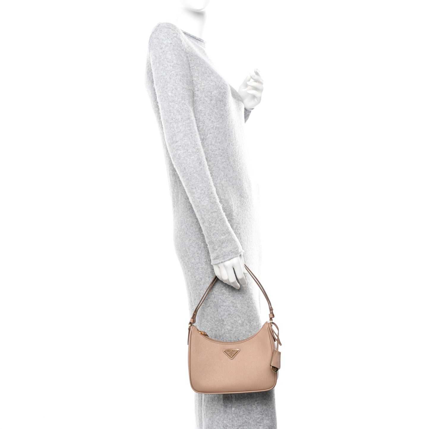 Saffiano Lux Re-Edition Mini Shoulder Bag Cammeo