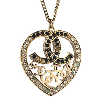 Chanel Crystal Heart CC Necklace Gold 5 of 5