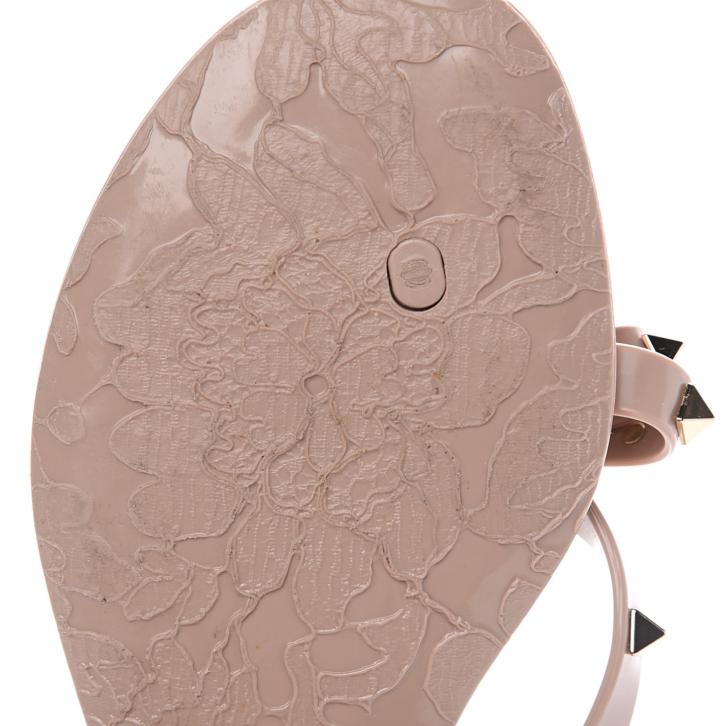 PVC Jelly Rockstud Bow Thong Sandals 40 Poudre