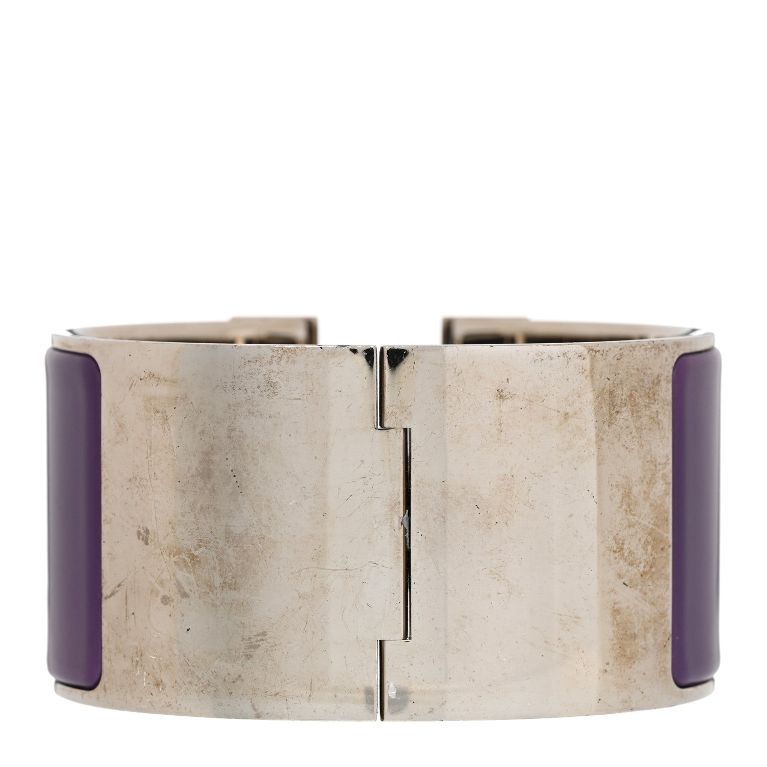 Hermes Enamel Extra Wide Clic Clac H Bracelet GM Pourpre 3 of 7