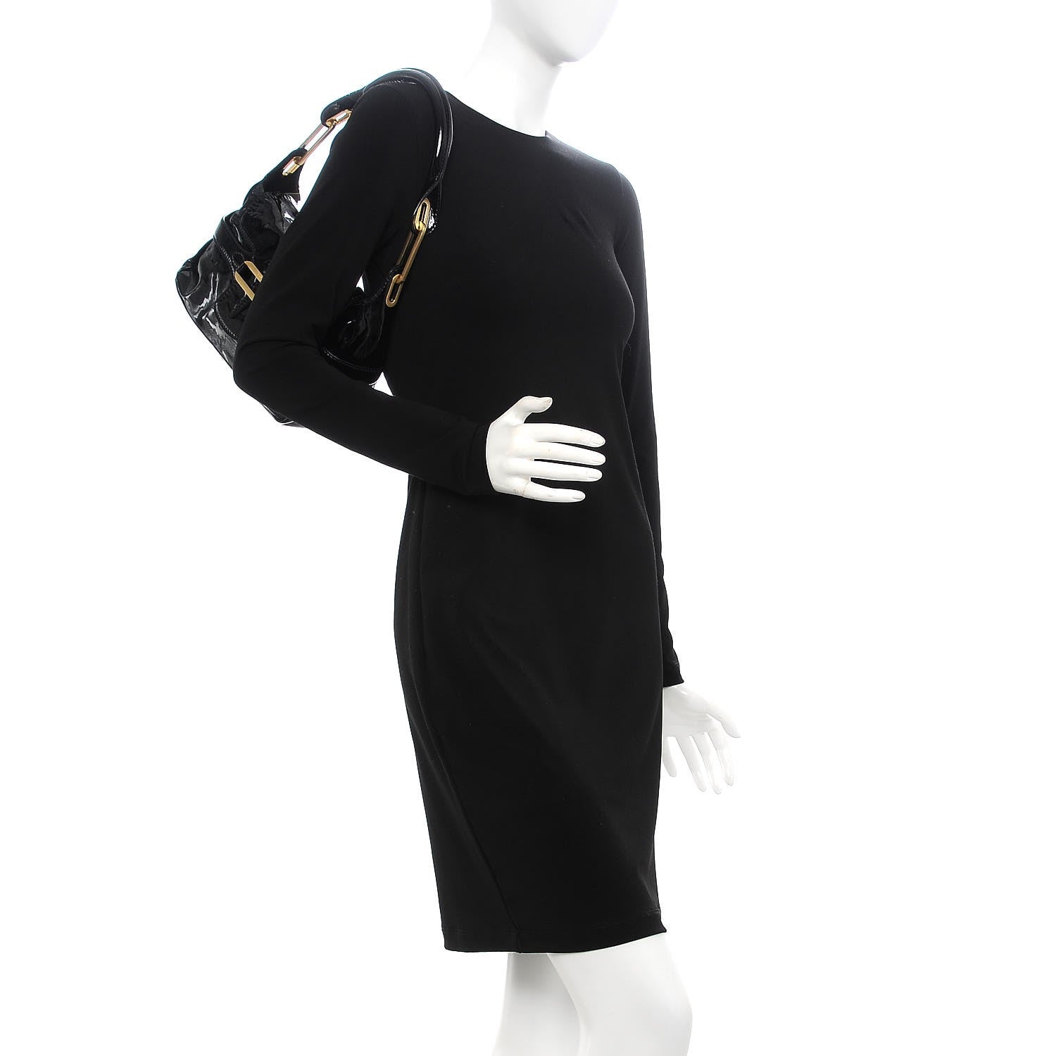 Jimmy Choo Patent Small Tulita Shoulder Bag Black 2 of 7