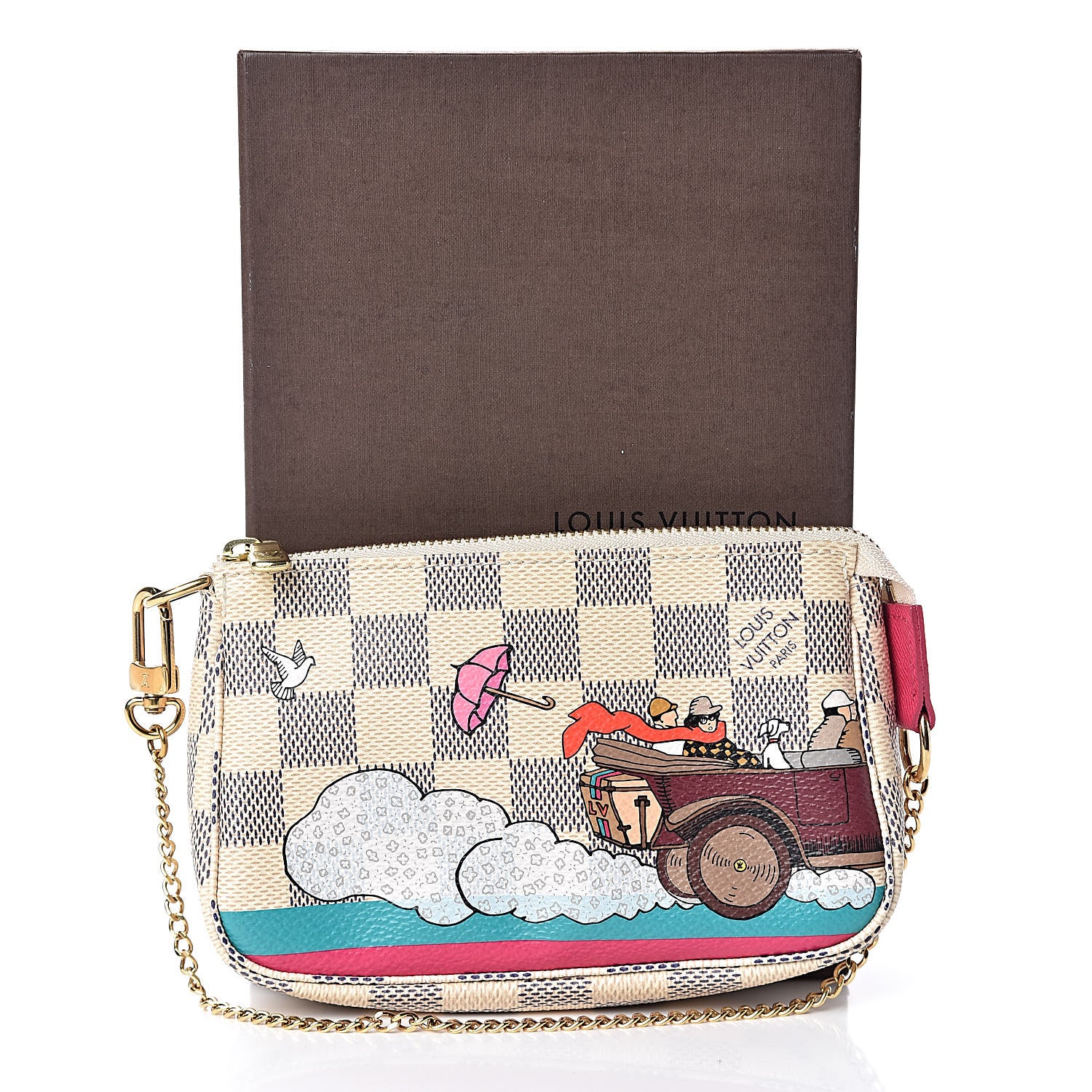 Louis Vuitton Damier Azur 2015 Christmas Animation Mini Pochette Accessories 8 of 8