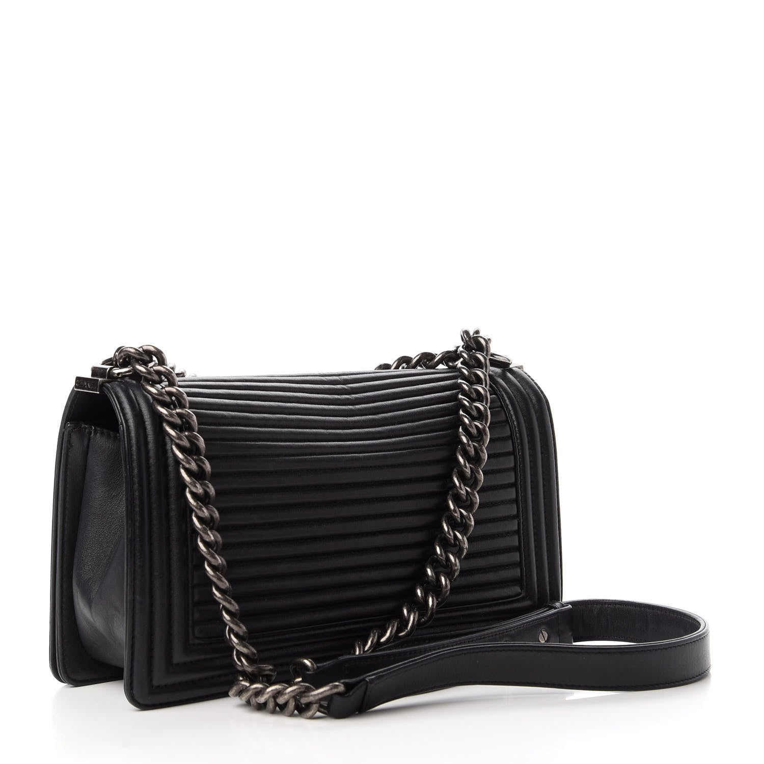 Chanel Calfskin Horizontal Quilted New Medium Boy Flap Black 3 of 10