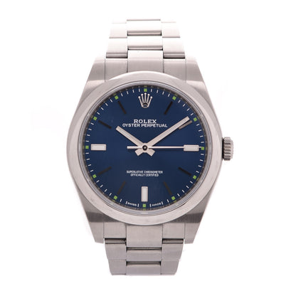 Rolex Stainless Steel 39mm Oyster Perpetual Watch Blue 114300 1 of 6