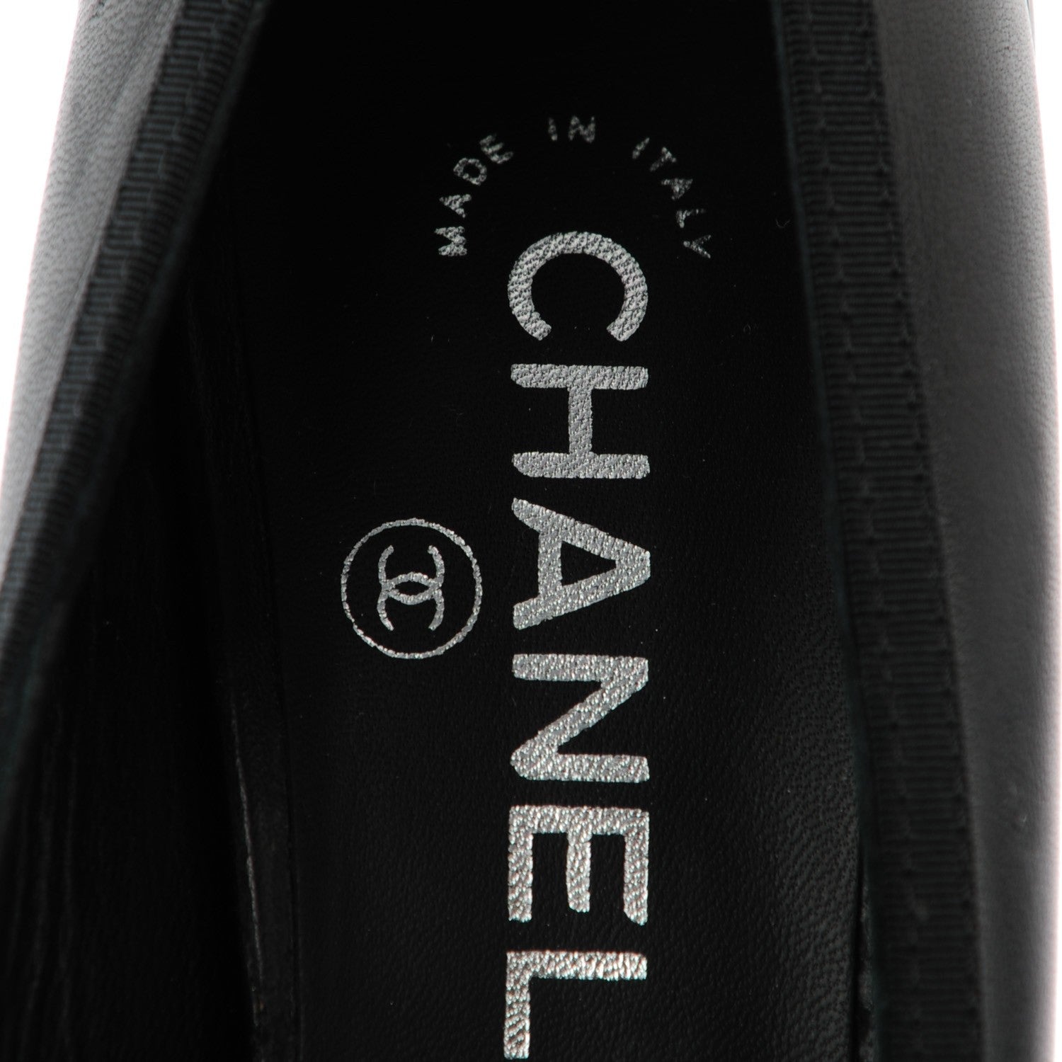 Chanel Lambskin Camellia Peep Toe Pumps 38 Black 7 of 9