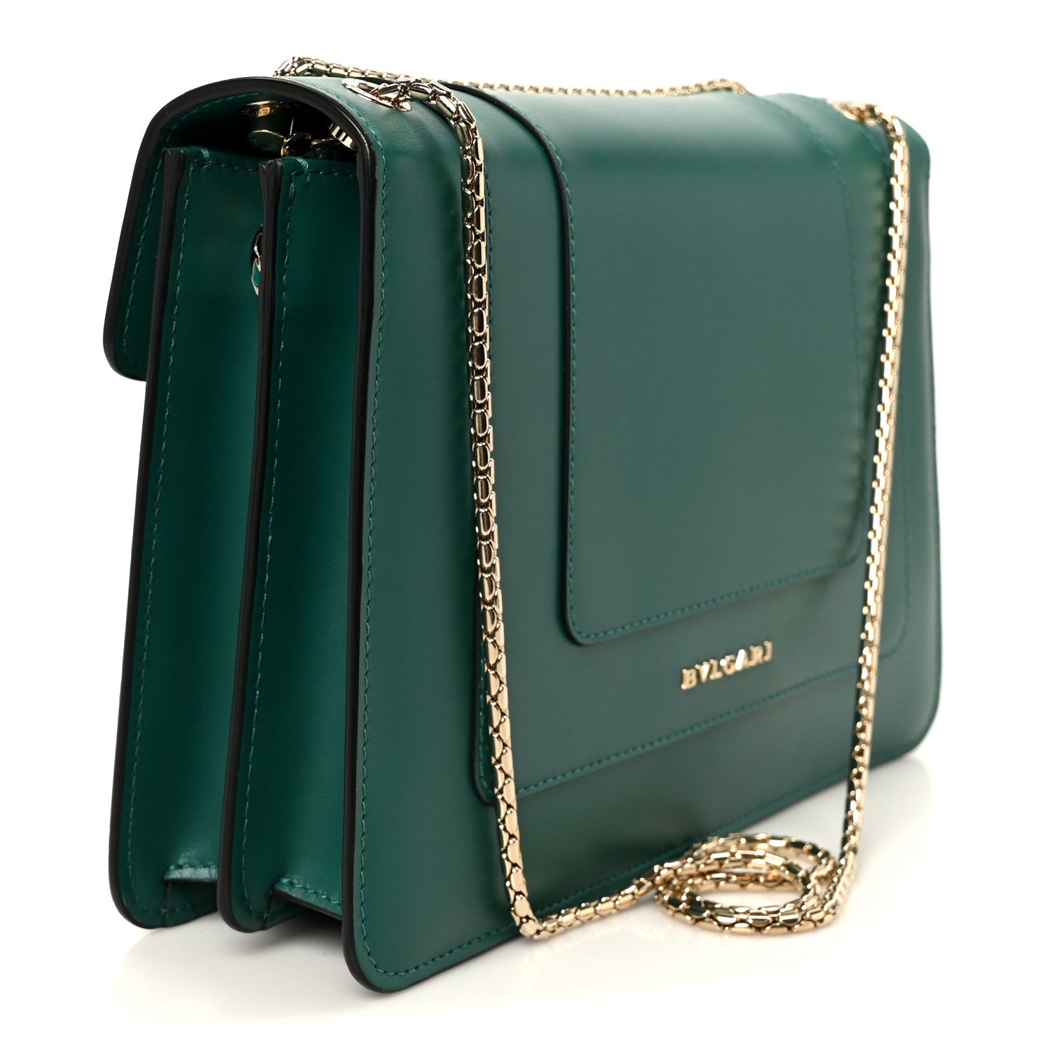 Bulgari Calfskin Serpenti Forever Shoulder Bag Emerald Green 4 of 12