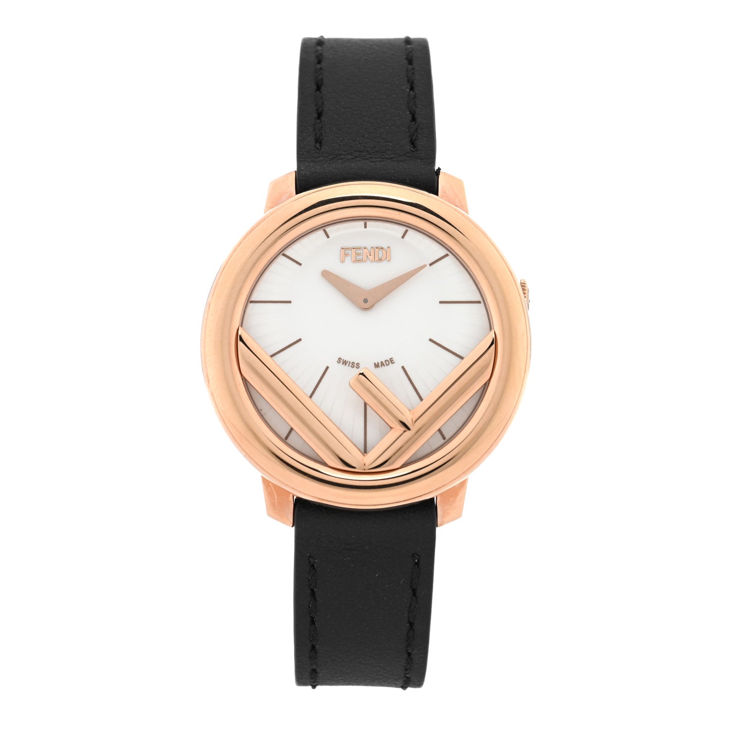 Stainless Steel Calfskin 28mm Run Away Quartz Watch Black