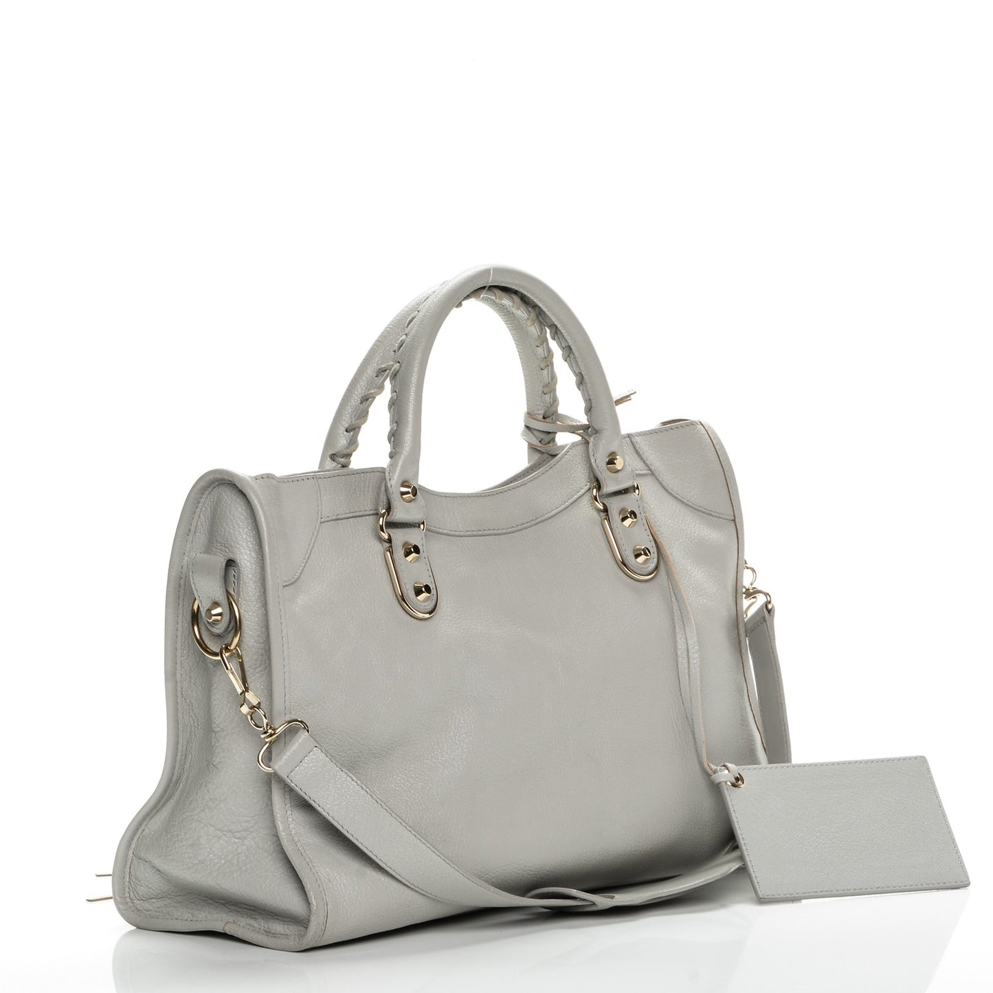 Chevre Gold Metallic Edge Hardware City Gris Perle