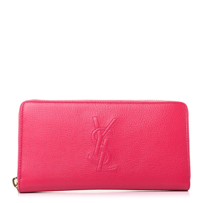 Saint Laurent Chevre Belle De Jour Zip Around Wallet Fuchsia 1 of 4