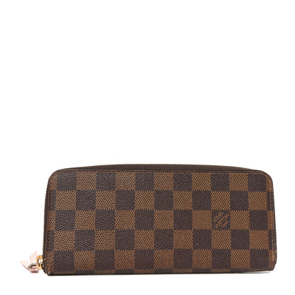 Louis Vuitton Damier Ebene Clemence Wallet Rose Ballerine 1 of 6