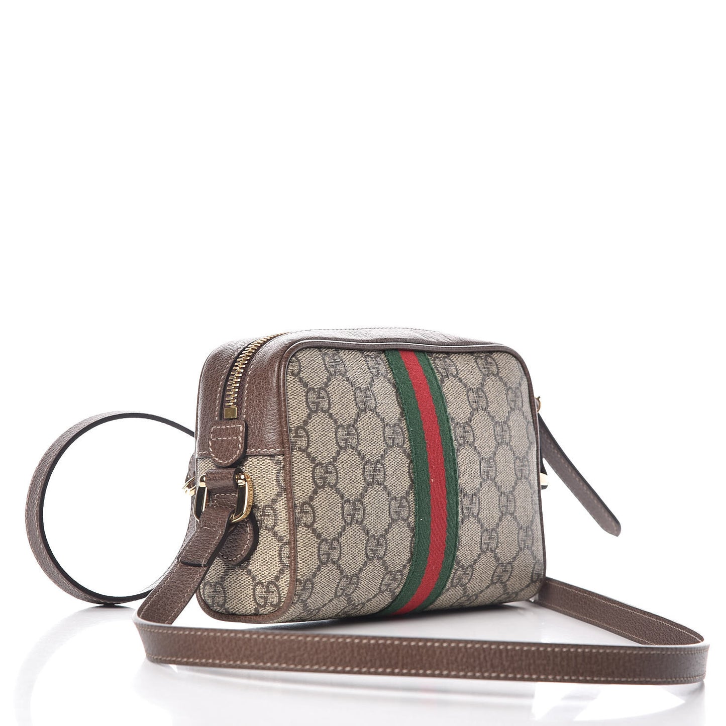 GG Supreme Monogram Web Mini Ophidia Shoulder Bag Brown