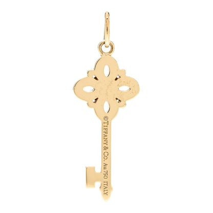 Tiffany 18K Yellow Gold Diamond Mini Victoria Key Pendant 3 of 4