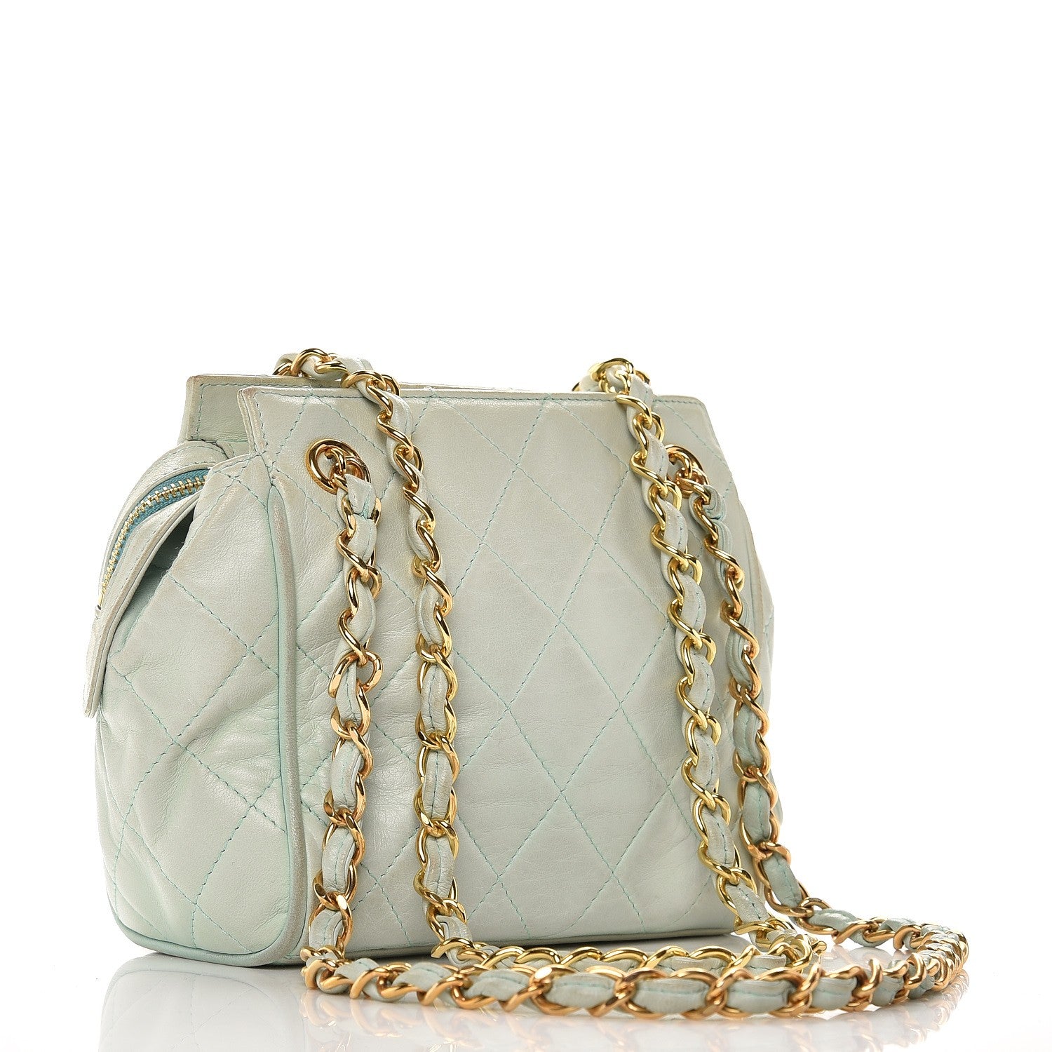Chanel Lambskin Quilted Small Shoulder Bag Light Green 3 of 16