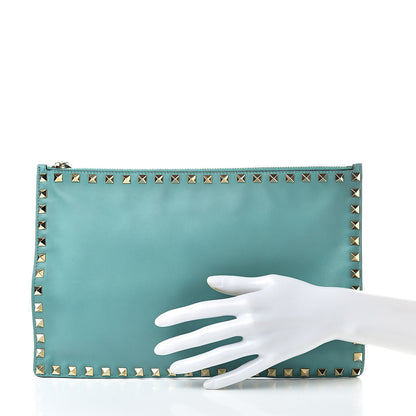 Valentino Garavani Vitello Large Rockstud Zip Pouch Colibri 2 of 7