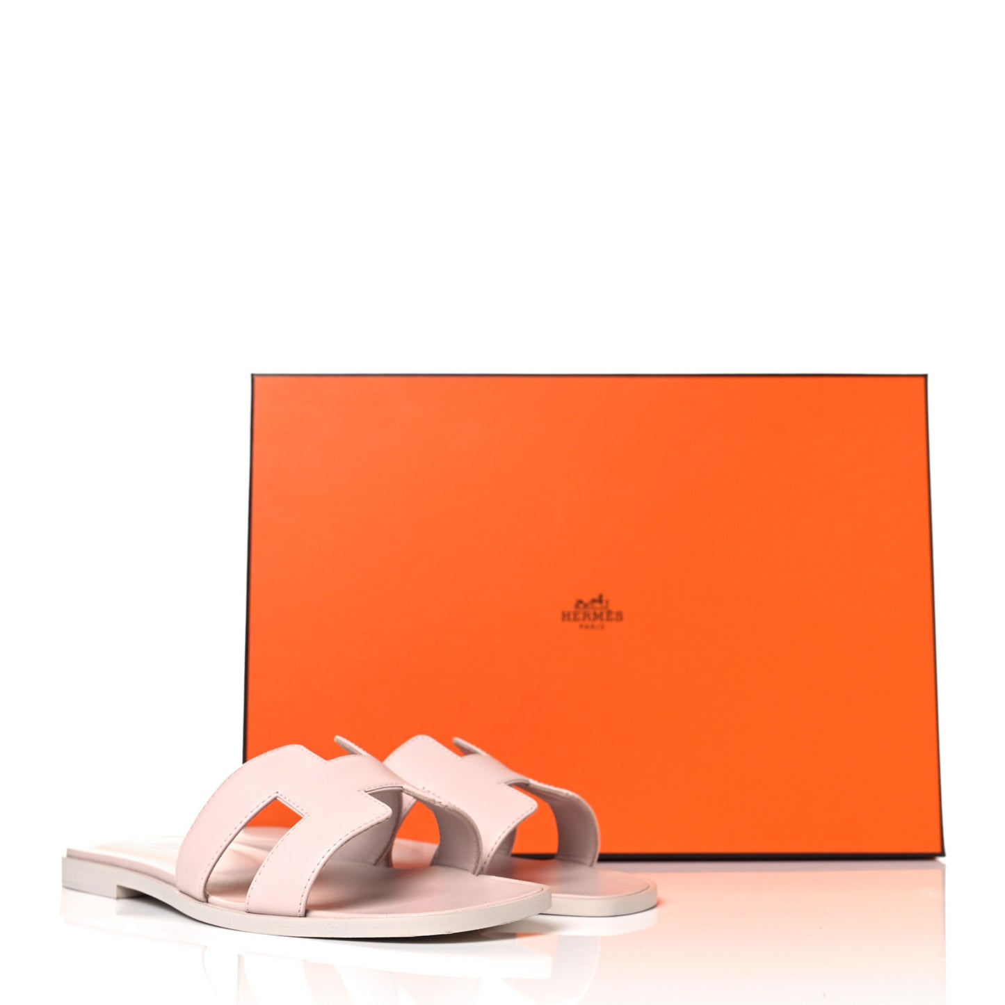 Box Calfskin Oran Sandals 37.5 Rose Pale