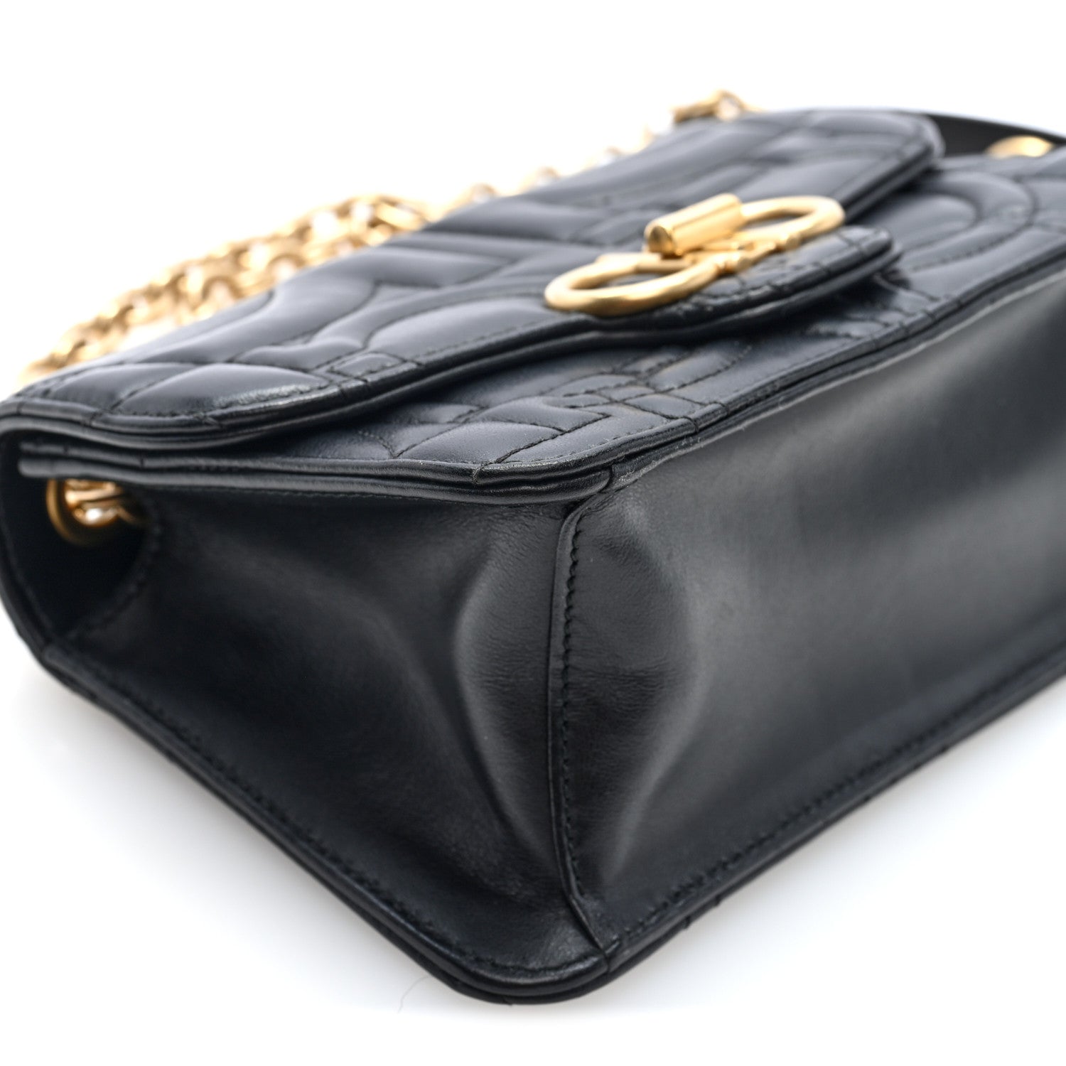 Salvatore Ferragamo Calfskin Quilted Gancini Mini Crossbody Flap Bag Black 8 of 9