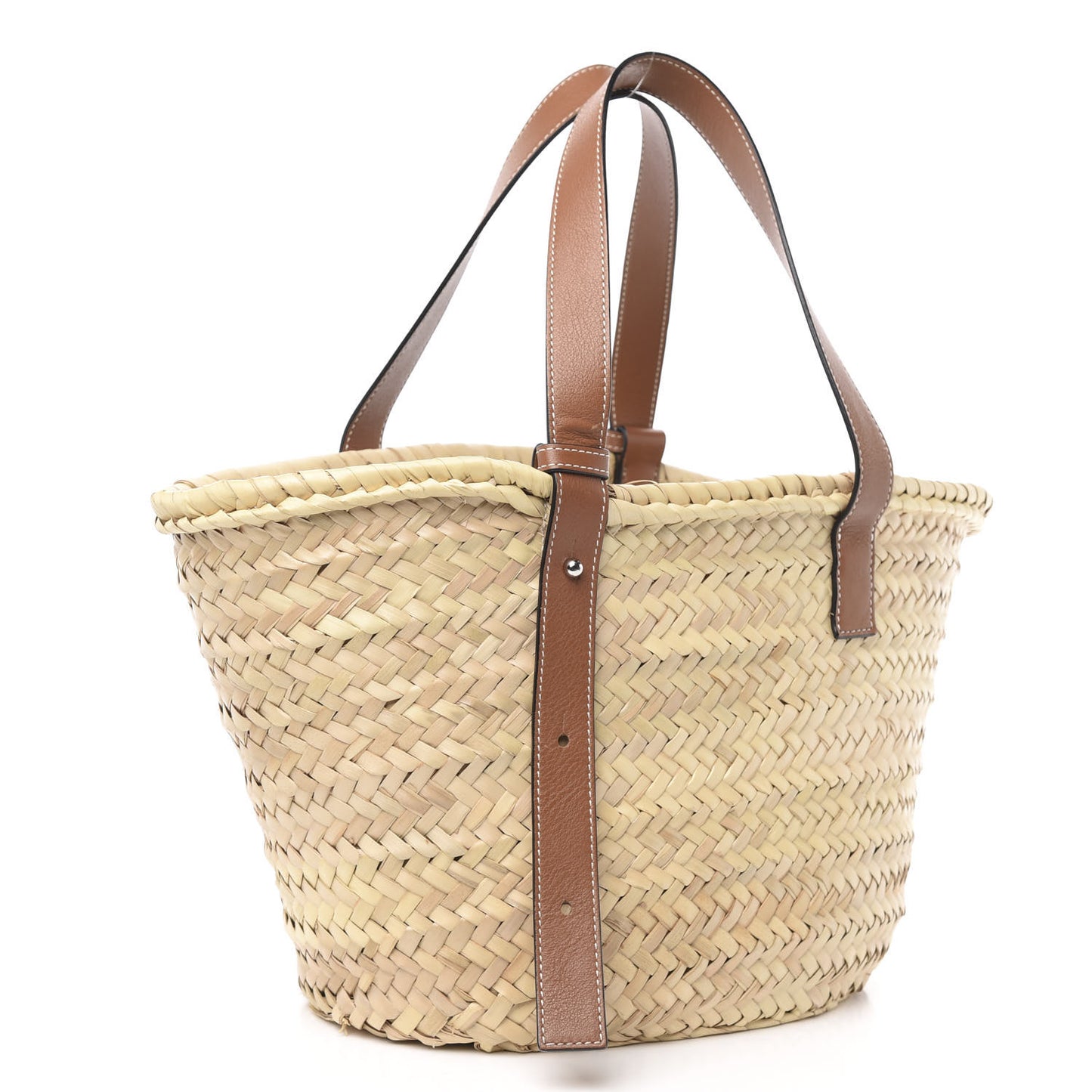 Raffia Basket Tote Bag Natural Tan Orange