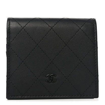 Chanel Calfskin Quilted Compact Bifold Wallet So Black 1 of 8