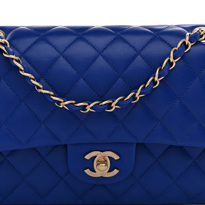 Chanel Lambskin Quilted Medium Double Flap Blue 8 of 10