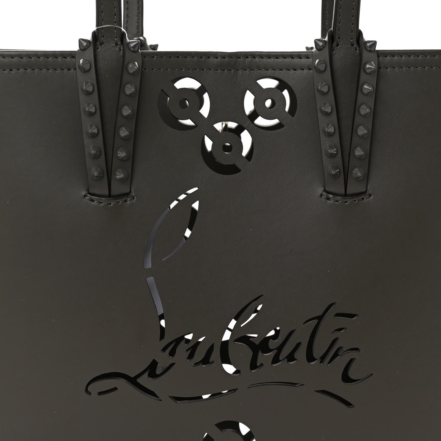 Christian Louboutin Calfskin Loubinthesky Perforated Small Cabata Tote Rocket 9 of 12