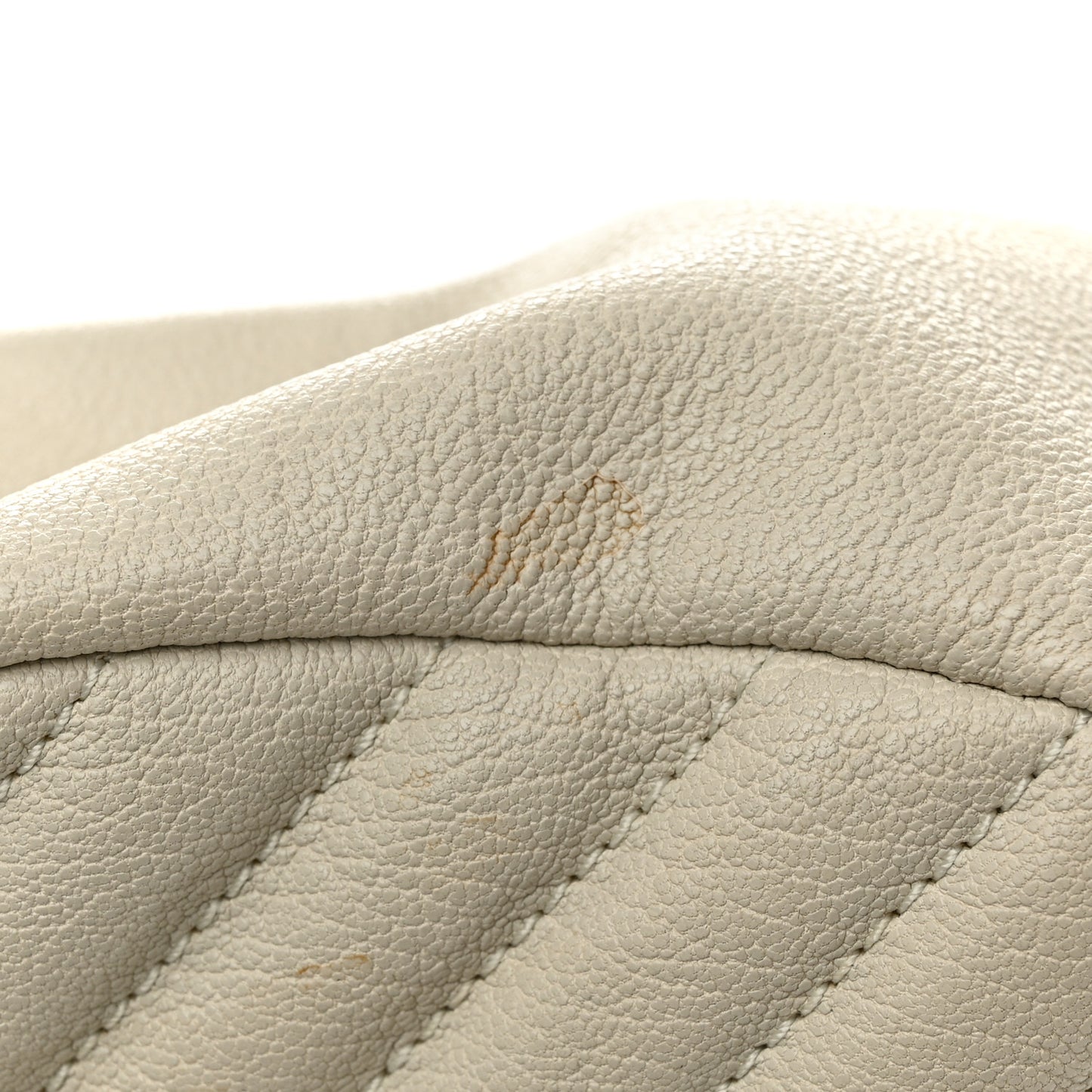Sheepskin Matelasse Chevron Monogram Medium College Bag Dove White