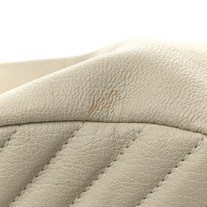 Saint Laurent Sheepskin Matelasse Chevron Monogram Medium College Bag Dove White 13 of 14