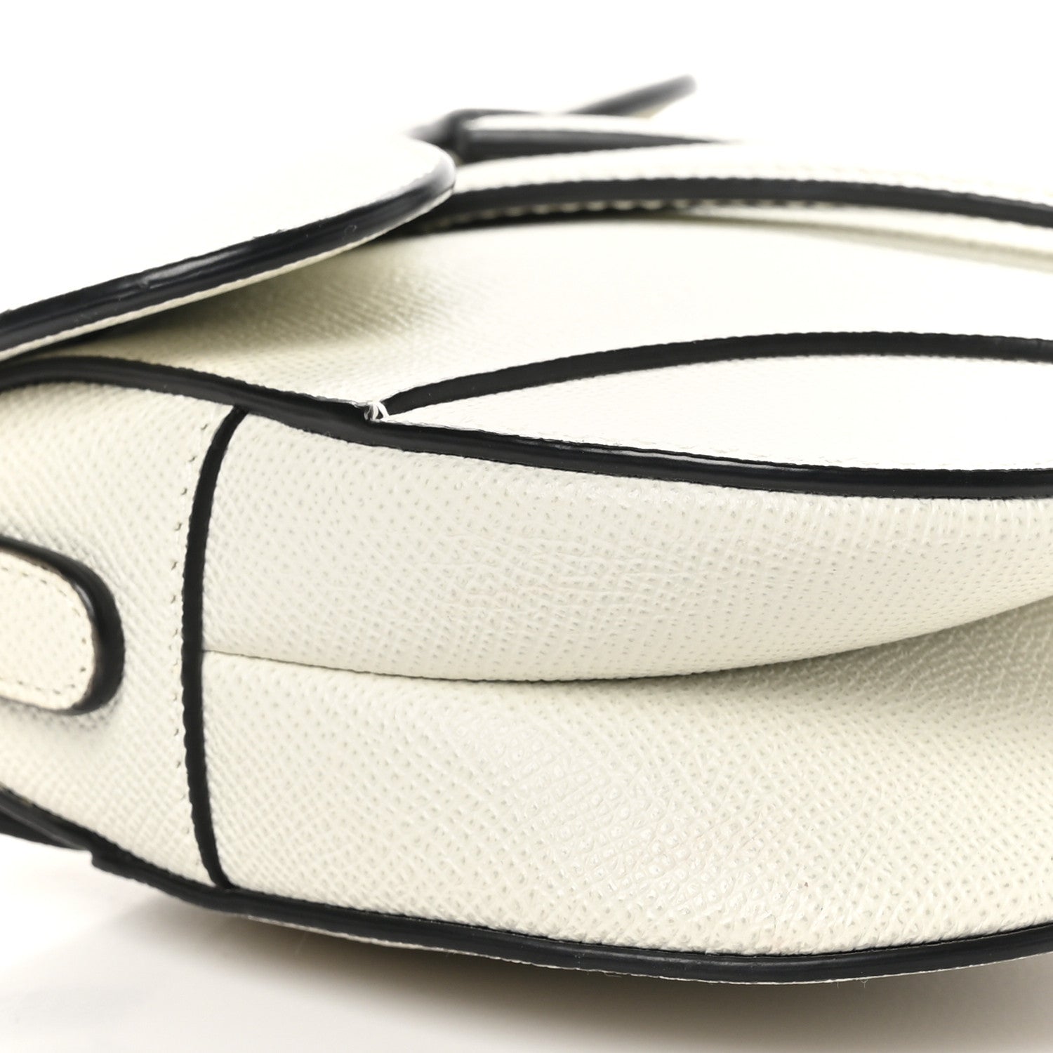 Christian Dior Grained Calfskin Mini Saddle Bag White 9 of 10