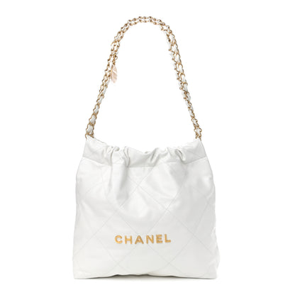 Chanel Shiny Calfskin Quilted Small Chanel 22 White 1 of 12