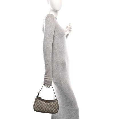 Gucci GG Supreme Monogram Textured Dollar Calfskin Small Ophidia Hobo Beige Ebony New Acero 2 of 10
