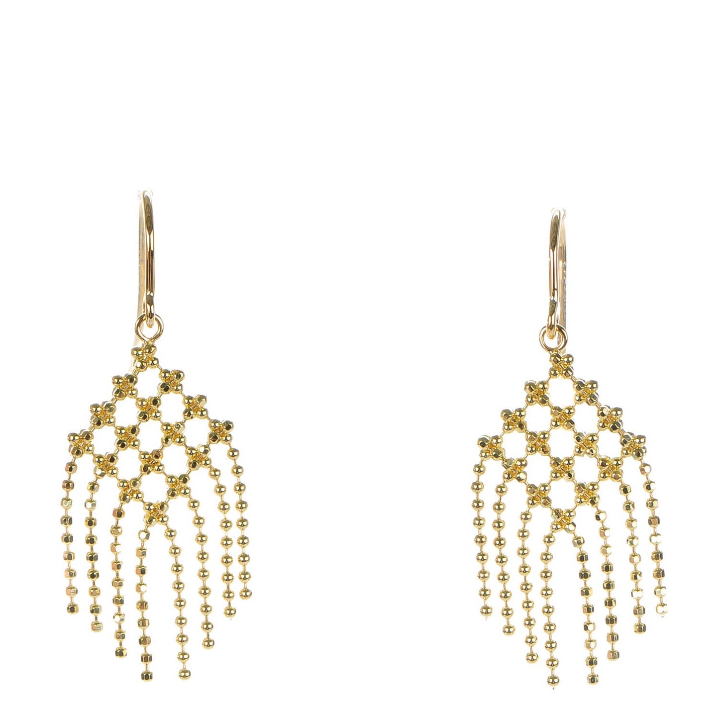 18K Yellow Gold Fringe Drop Earrings