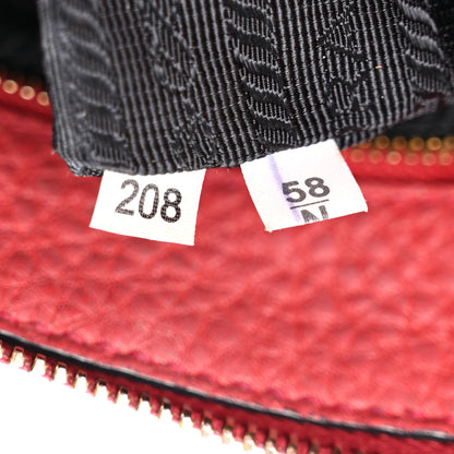 Prada Vitello Daino Zippered Crossbody Bag Rosso 8 of 12