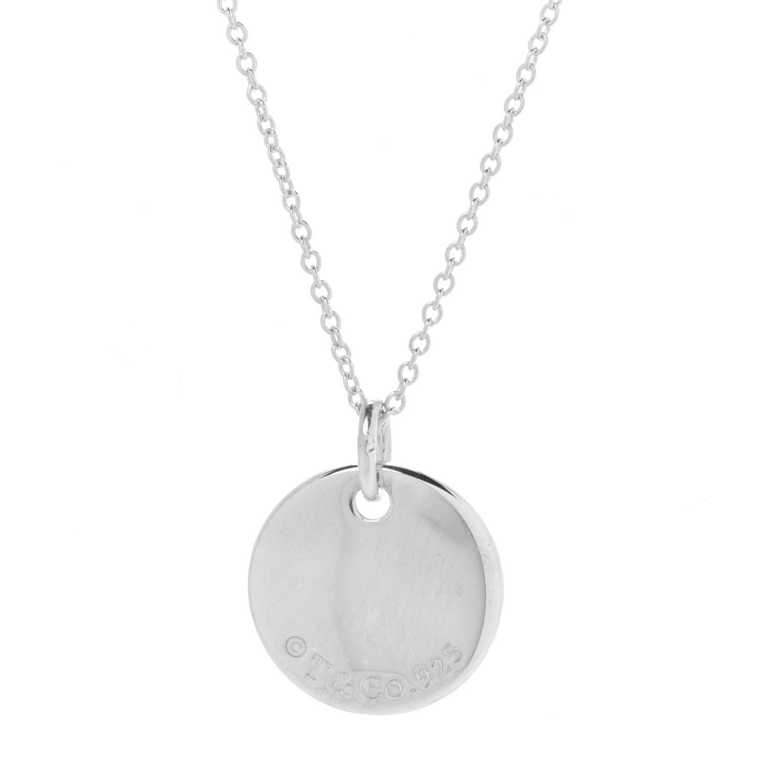 Tiffany Sterling Silver Letter R Disc Pendant Necklace 5 of 7