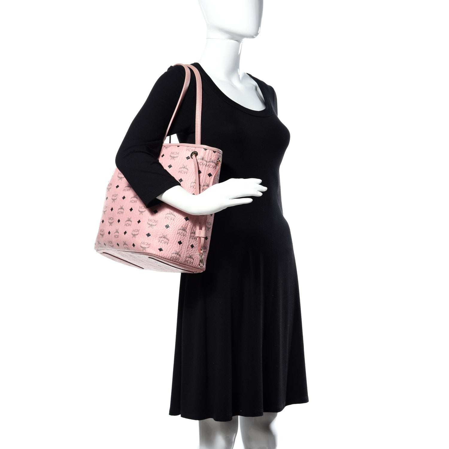 MCM Visetos Medium Liz Reversible Shopper Tote Soft Pink 2 of 22