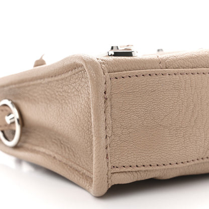 Balenciaga Chevre Silver Metallic Edge Hardware Nano City Beige Latte 10 of 11