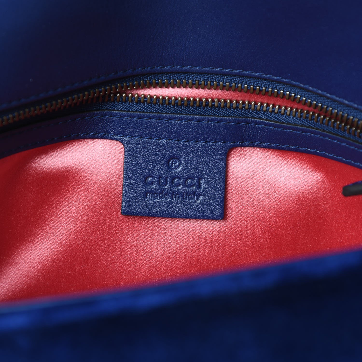 Gucci Velvet Matelasse Small GG Marmont Shoulder Bag Cobalt Blue 7 of 11