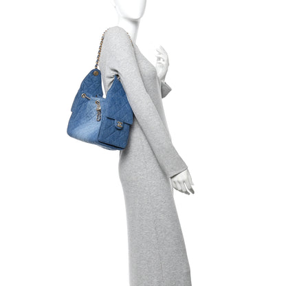 Chanel Washed Denim Quilted Small Chanel 25 Handbag Blue 2 of 11