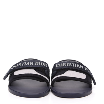 Christian Dior Technical Stretch Fabric Camouflage Dio(r)evolution Slide Sandals 38 Deep Blue 2 of 8