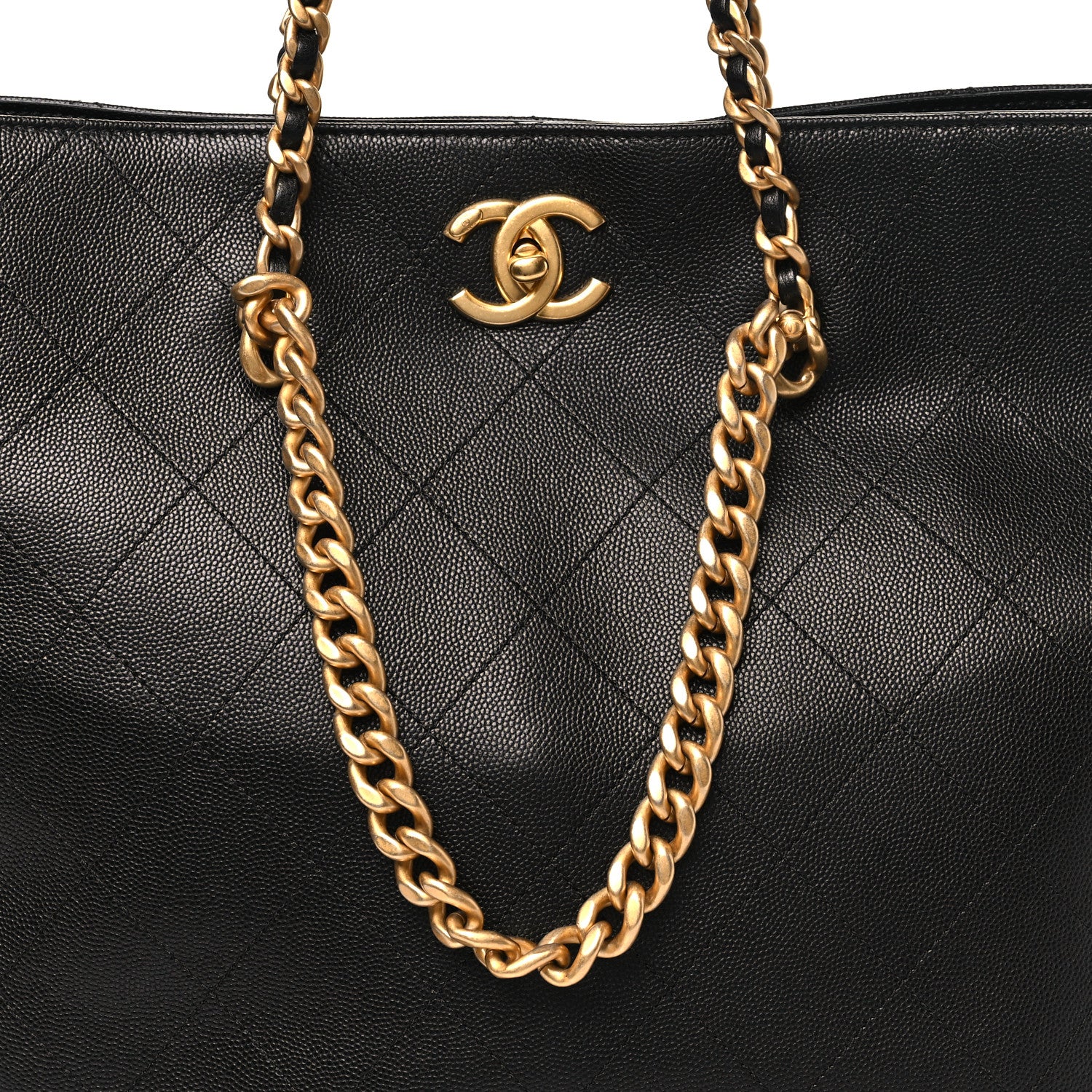 Chanel Shiny Caviar Stitched Softly Quilted Tote Black 8 of 11
