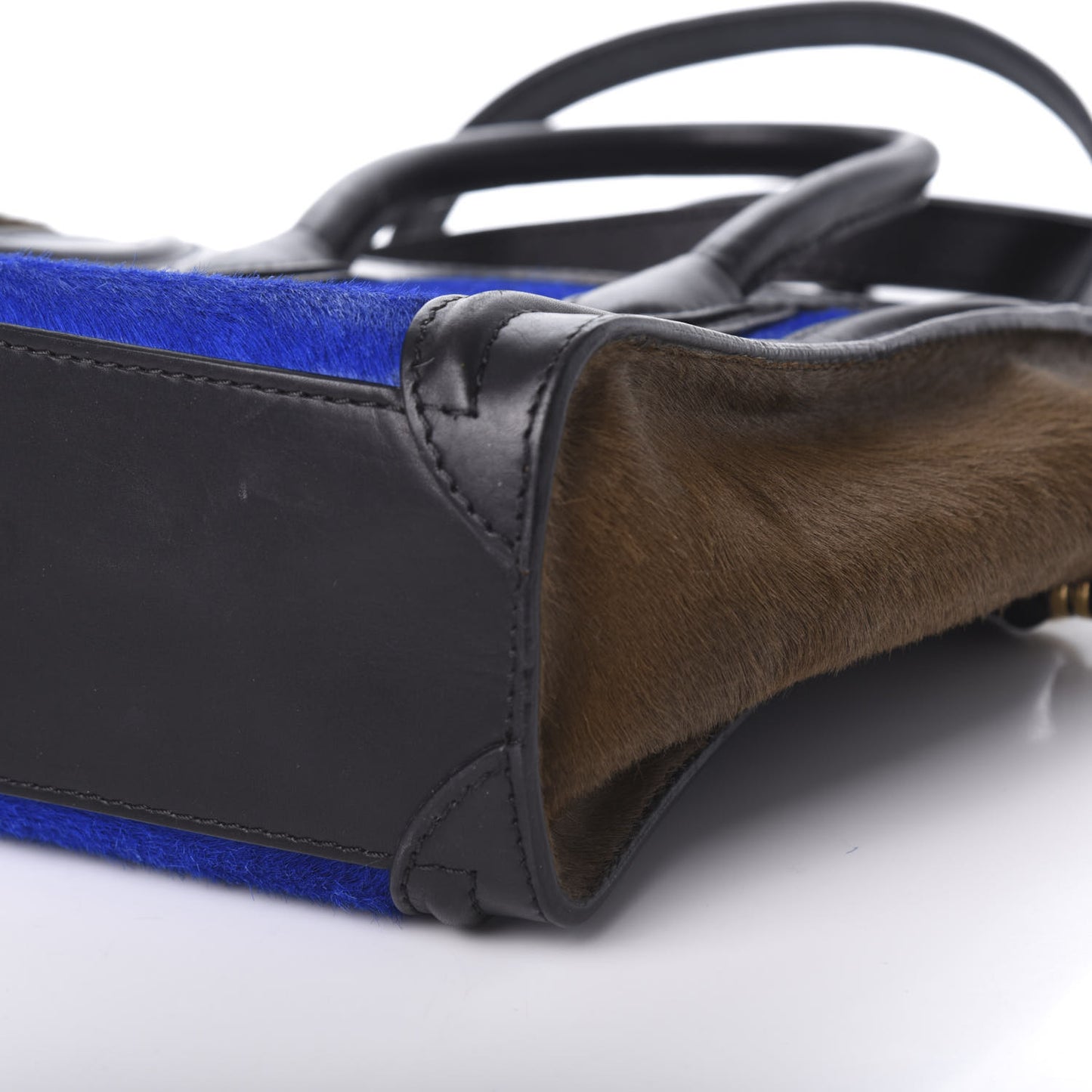 Pony Hair Nano Tri-Color Luggage Royal Blue