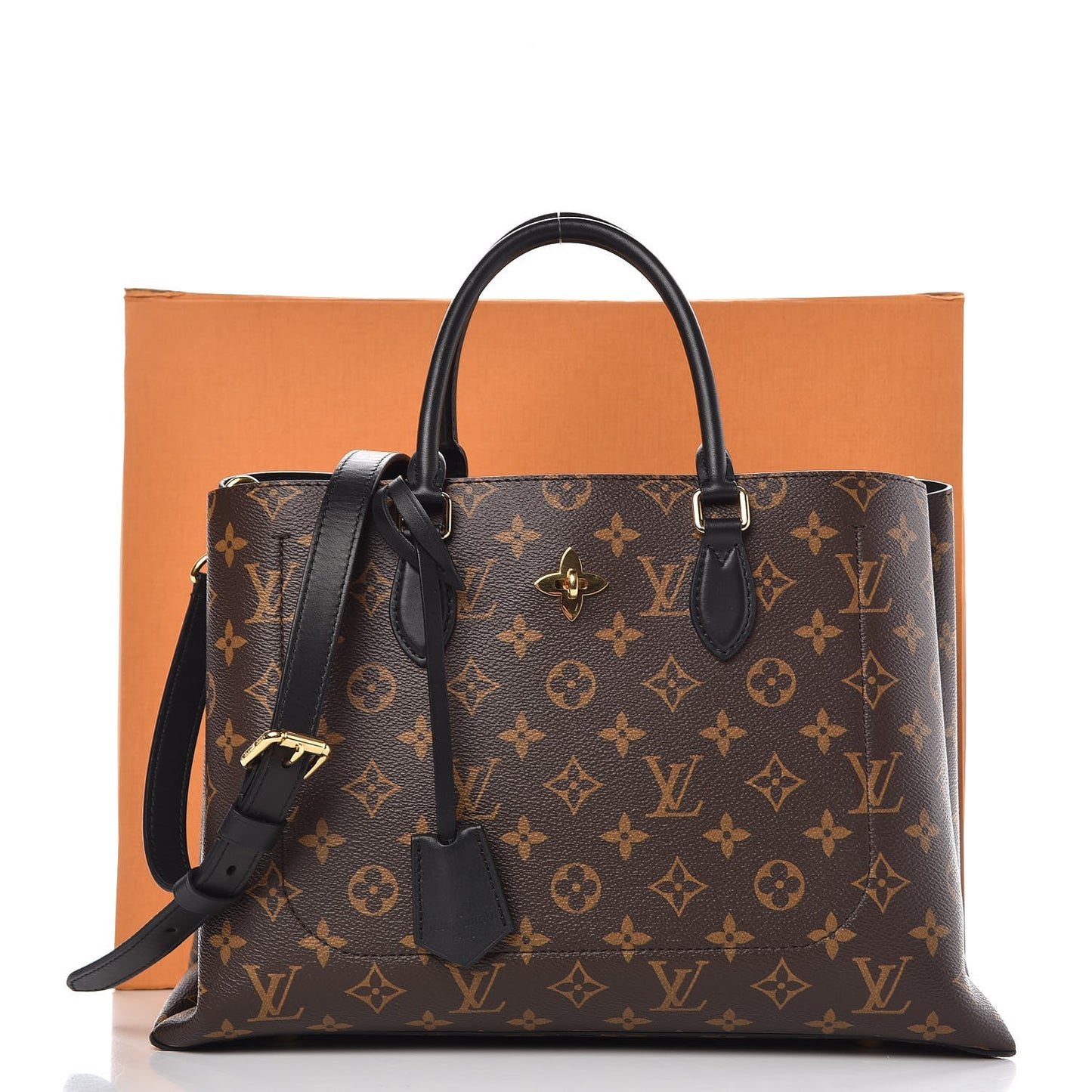Monogram Flower Tote Black