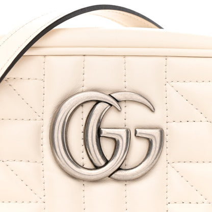 Gucci Calfskin Matelasse Aria Small GG Marmont Chain Shoulder Bag Mystic White 8 of 13