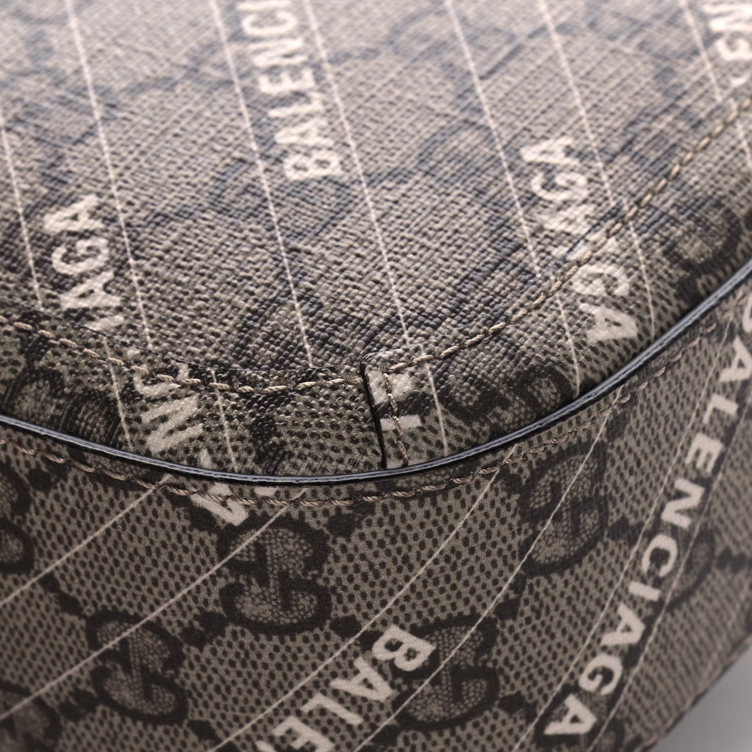 Gucci X BALENCIAGA GG Supreme Monogram Web Logo Print Mini Horsebit 1955 Shoulder Bag Beige Ebony 16 of 16