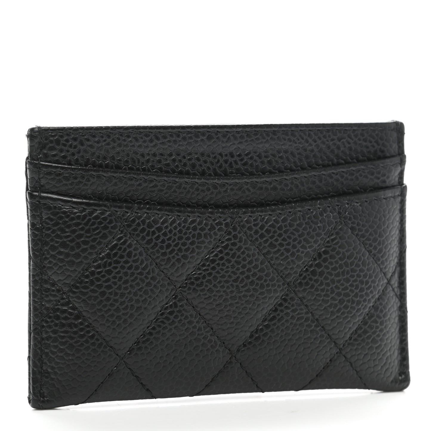Caviar Quilted Card Holder Black