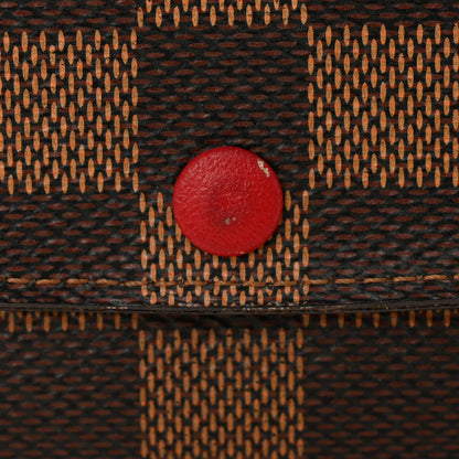 Louis Vuitton Damier Ebene Emilie Wallet Red 7 of 10