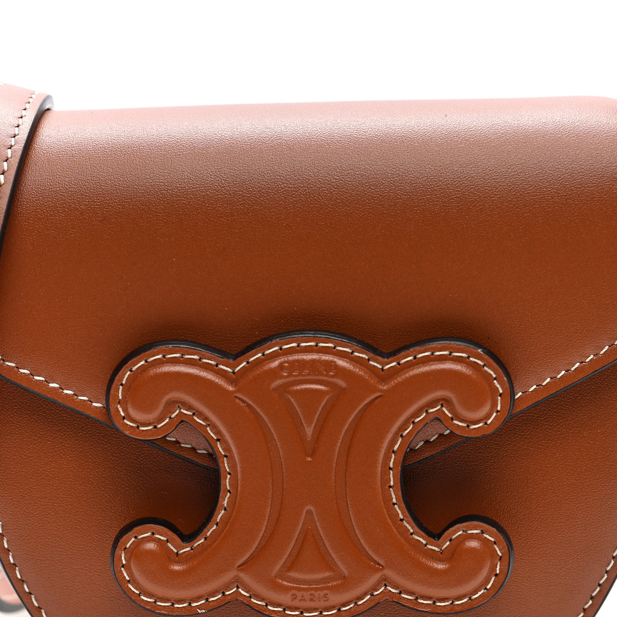 Celine Smooth Calfskin Triomphe Mini Besace Crossbody Tan 7 of 9