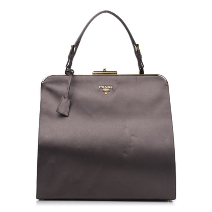 Prada Satin Framed Bag Fumo 1 of 15